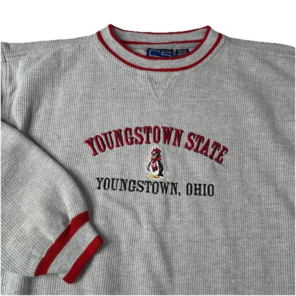 VTG Youngstown OH Penguin Knit Sweater Mens L Crable Sportswear Embroidered 90s
